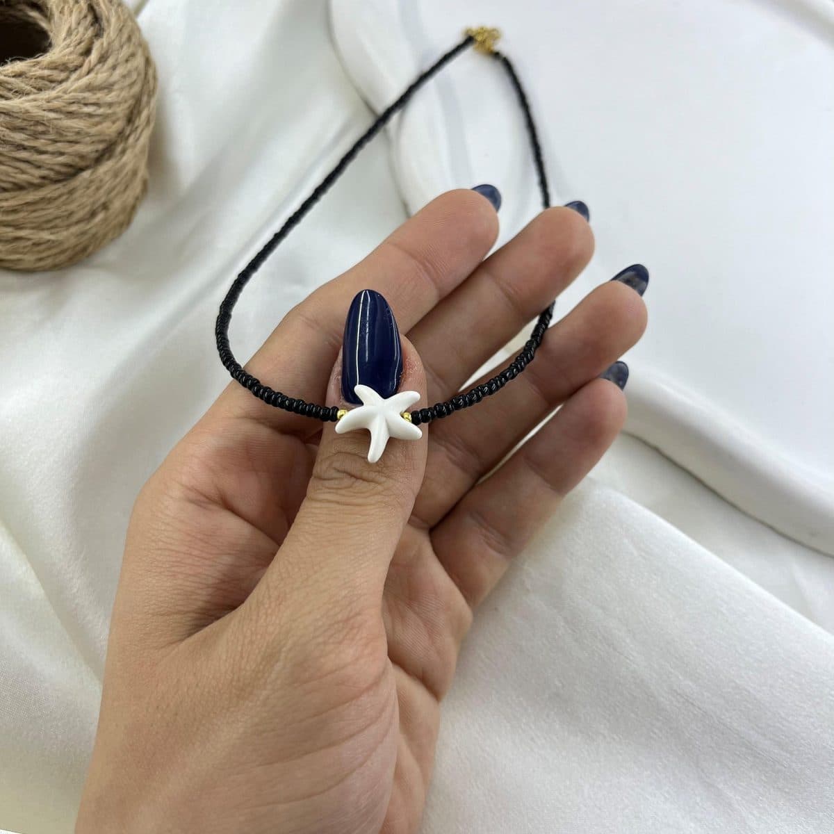گردنبند زنانه مهره ای تابستانی مدل ستاره کد N5251 — تصویر ۳