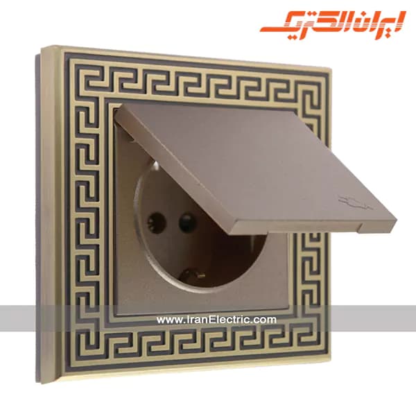 پریز برق ارت درب دار آرکا بژ
