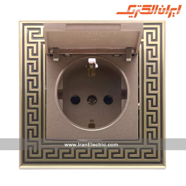 پریز برق ارت درب دار آرکا بژ — تصویر ۲