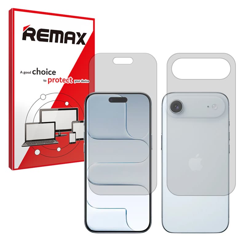گلس صفحه نمایش و پشت گوشی اپل iPhone 17 Air مدل هیدروژلی مات برند ریمکس