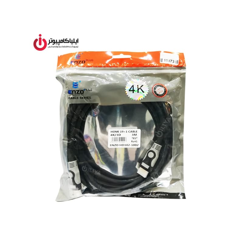 کابل HDMI رزولوشن 4K نسخه 1.4 برند انزو پلاس 1+19 مدل HD-1002 به طول 3 متر — تصویر ۲