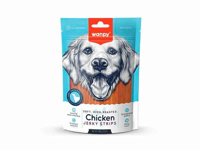 تشویقی سگ ونپی مدل Chicken Jerky Strips بسته 100 گرمی