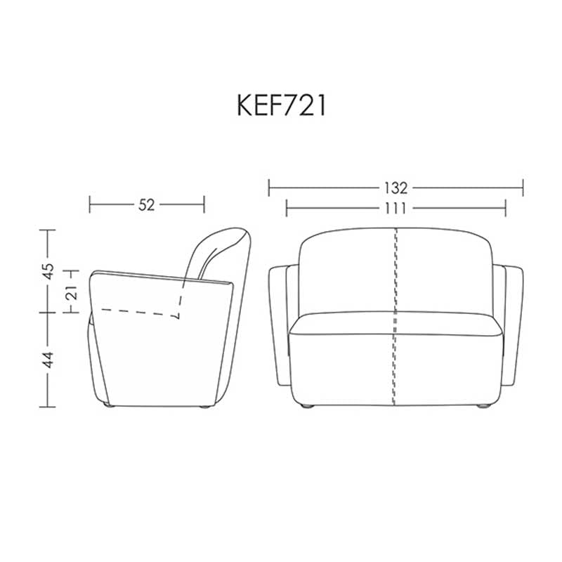 مبل دونفره آرتمن مدل KEF 721 — تصویر ۴