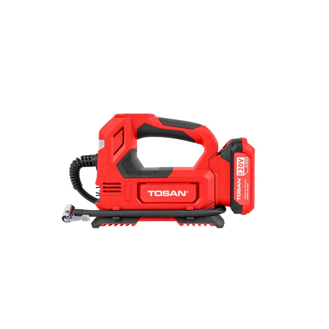 کیت کمپرسور فندکی توسن 9799K با چراغ قوه شارژی ۲۰ ولت و کیف برزنتی — تصویر ۷