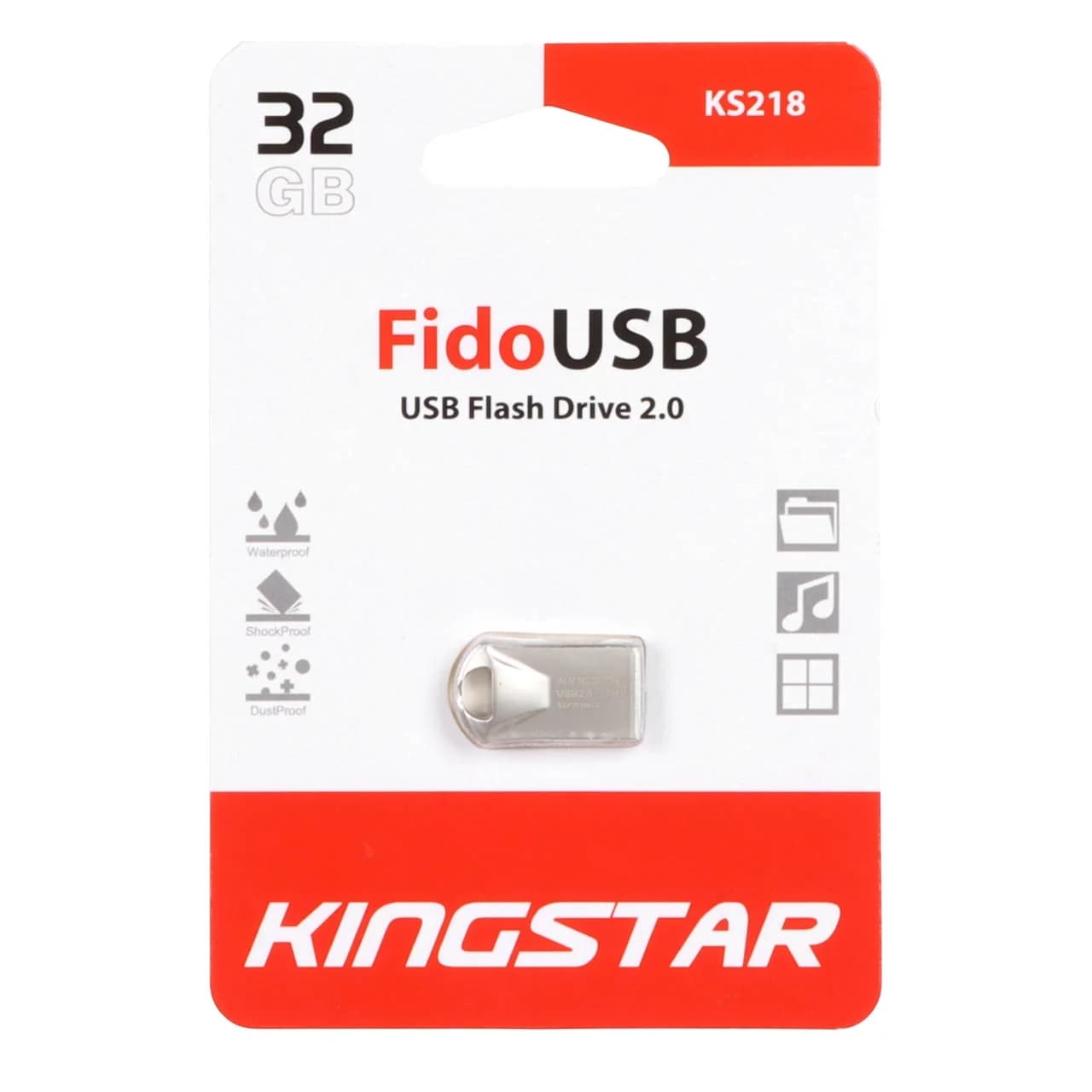 KingStar Fido KS218 USB2.0 Flash Memory – 32GB (گارانتی متین) نقره ای
