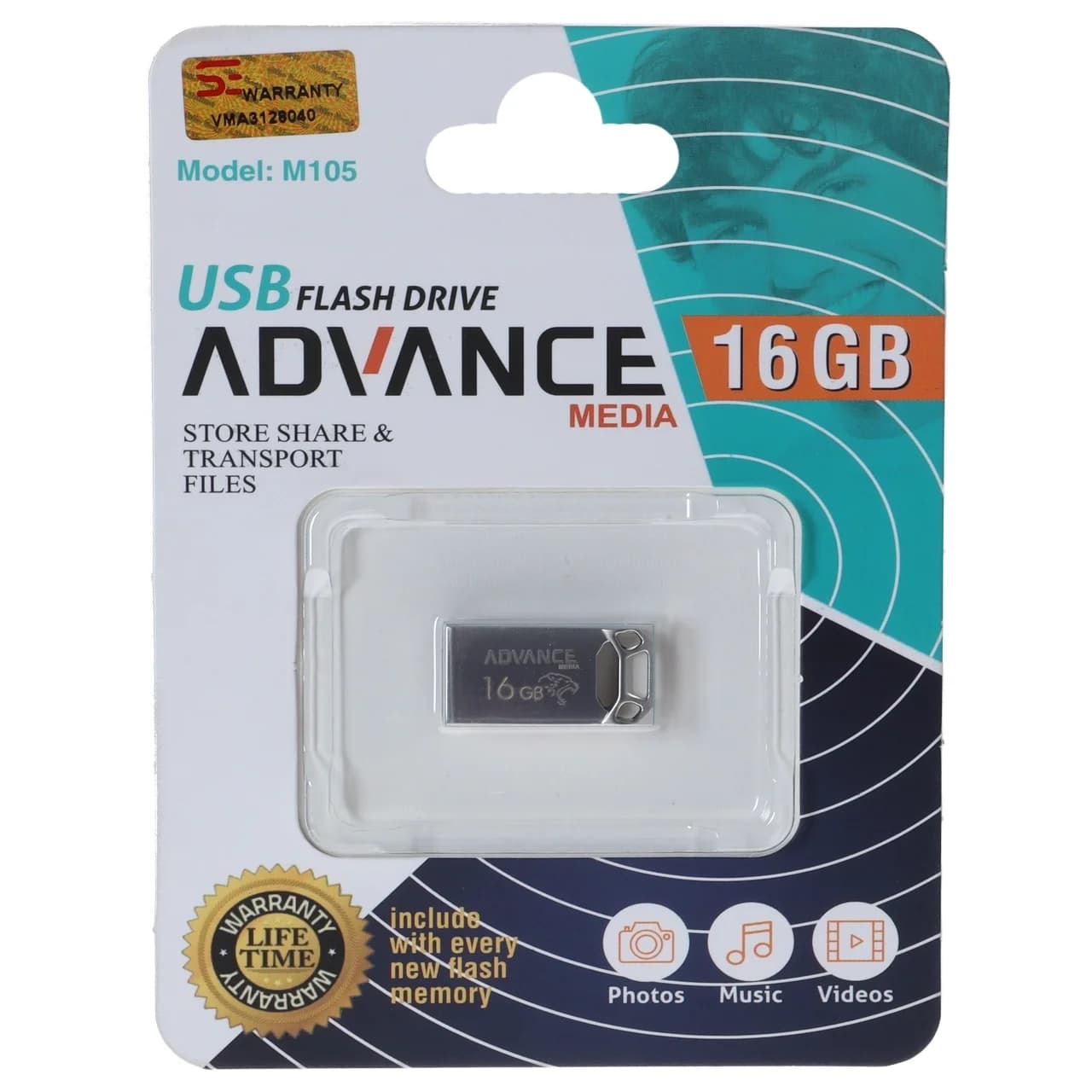 فلش مموری Advance USB2.0 مدل M105 ظرفیت 16GB – نقره ای