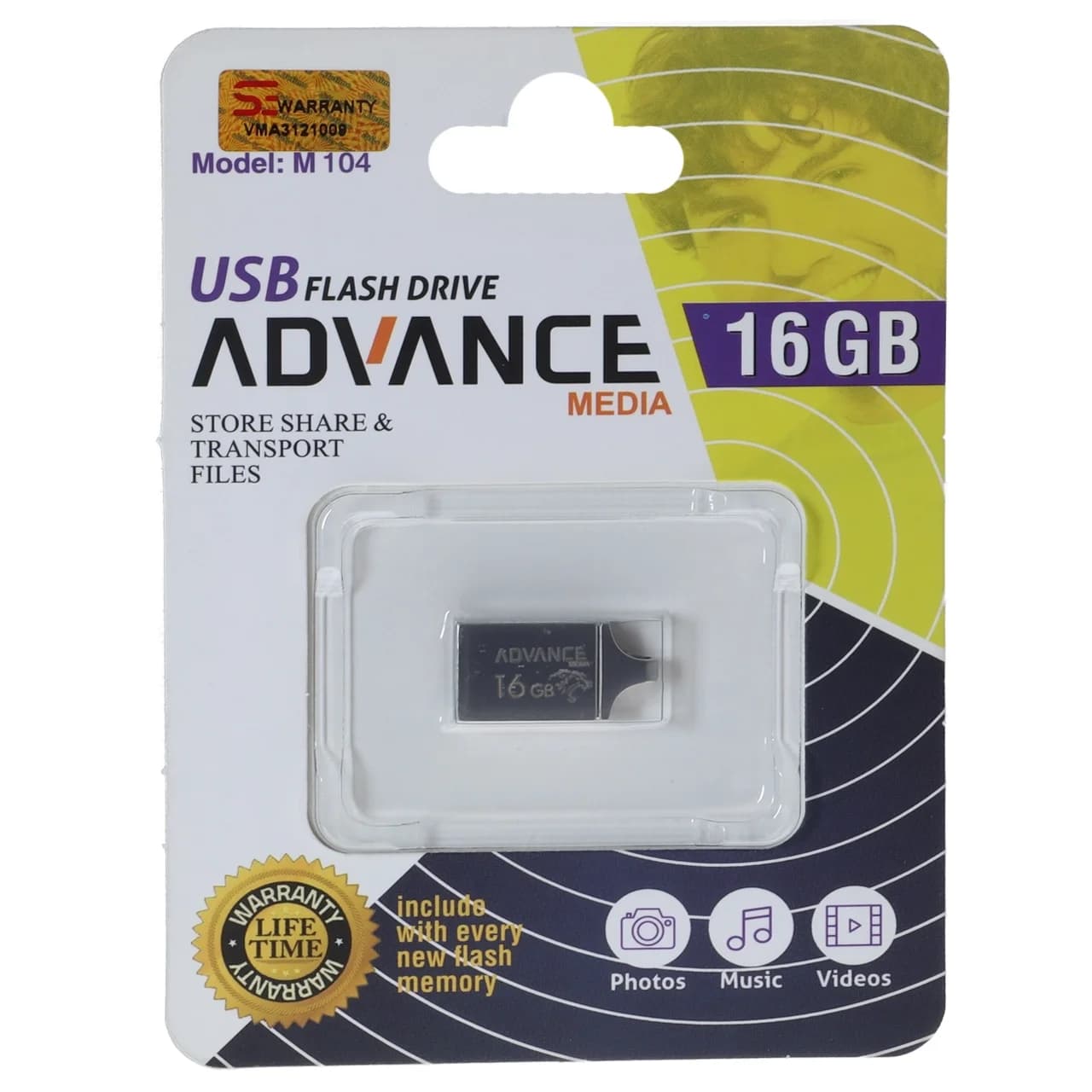 فلش مموری Advance USB2.0 مدل M104 ظرفیت 16GB – نقره ای