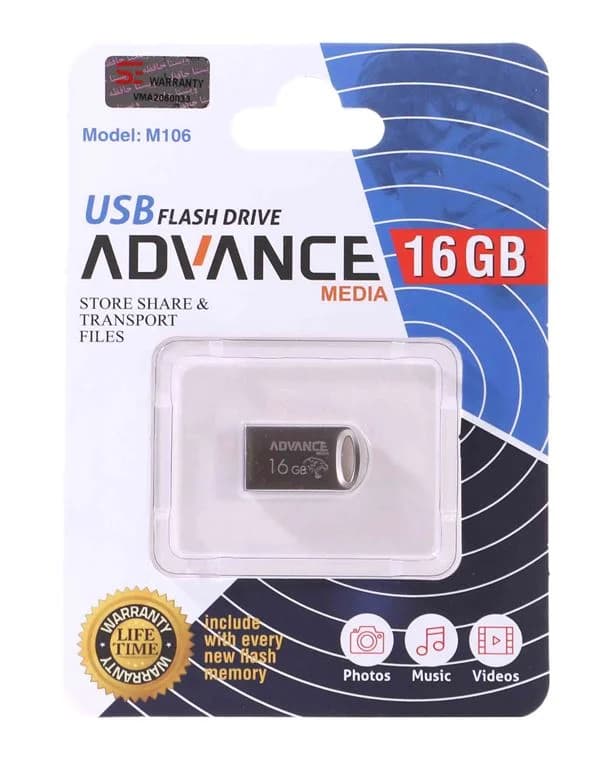 فلش مموری Advance USB2.0 مدل M106 ظرفیت 16GB – مشکی