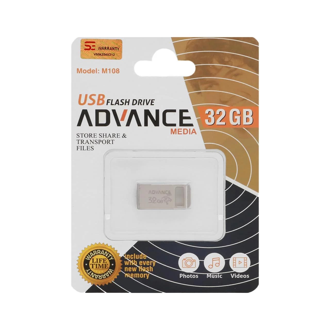 فلش مموری Advance USB2.0 مدل M108 ظرفیت 32GB – نقره ای