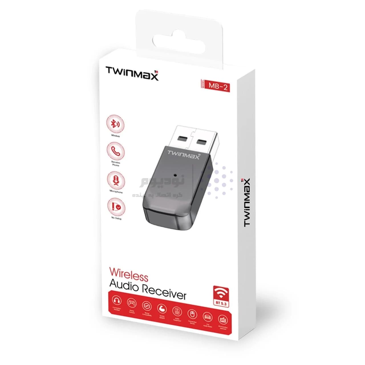 دانگل بلوتوث انتقال صدا TwinMax مدل MB-2 – مشکی — تصویر ۲