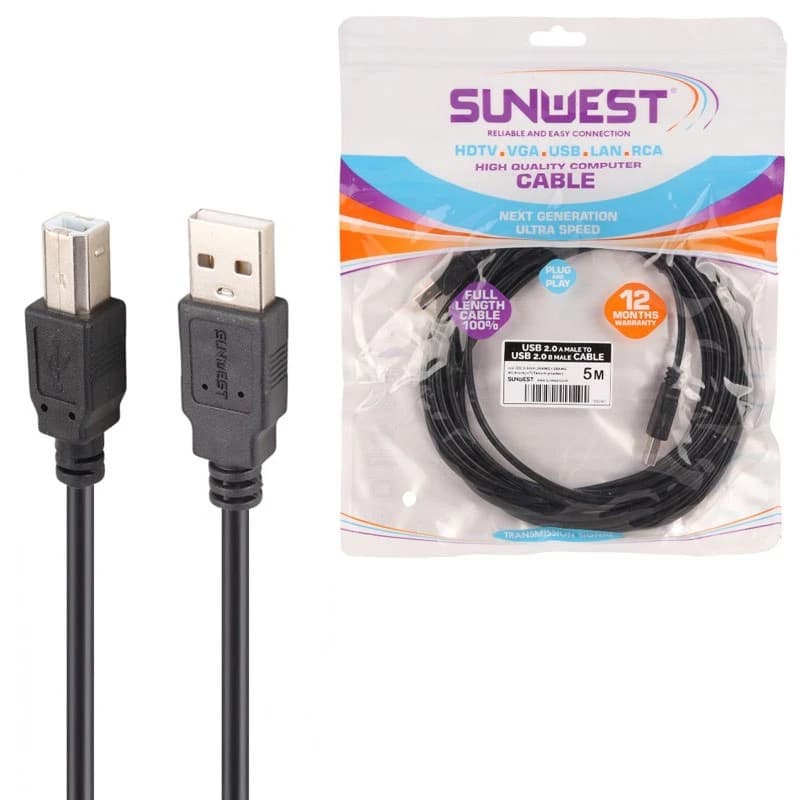 کابل پرینتر سان وست Sunwest طول 5 متر