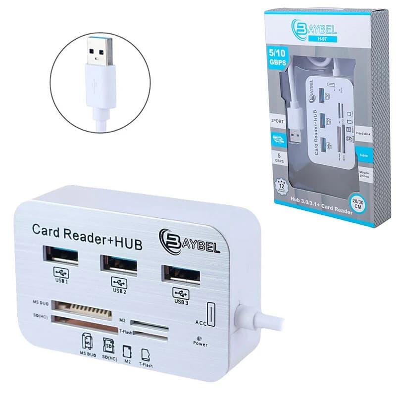 هاب 7 پورت USB 3.0 بایبل H-97