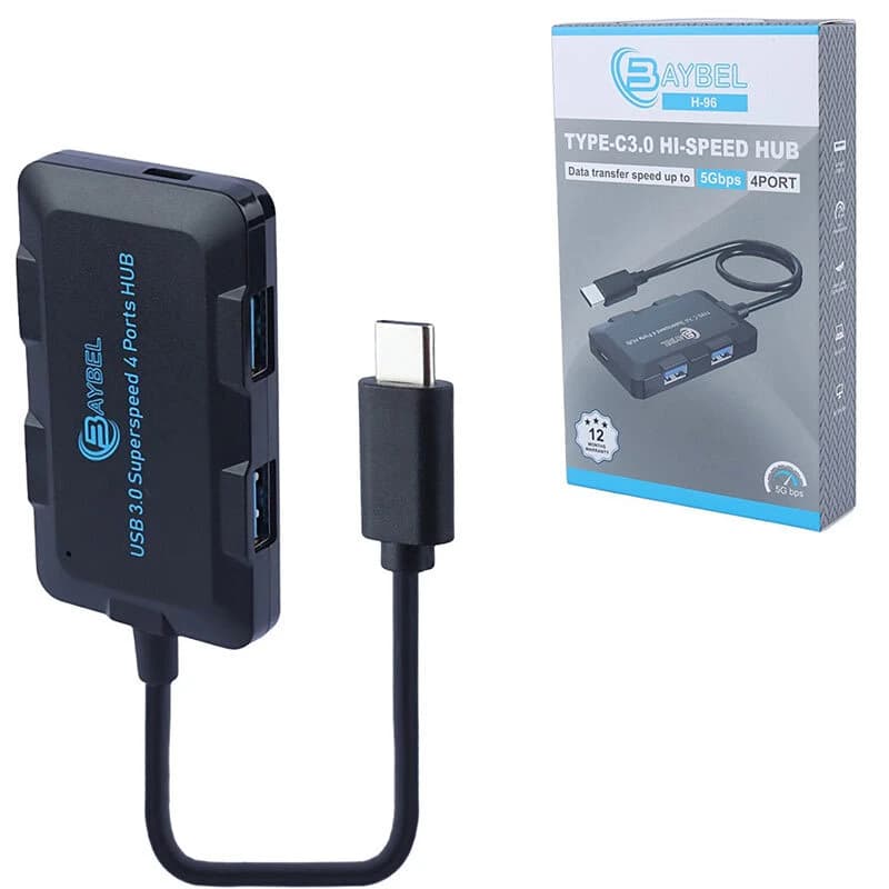 هاب 4 پورت Type-C بایبل H-96