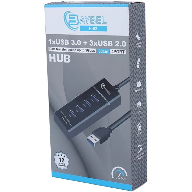 هاب 4 پورت USB 3.0 بایبل H-92 — تصویر ۵