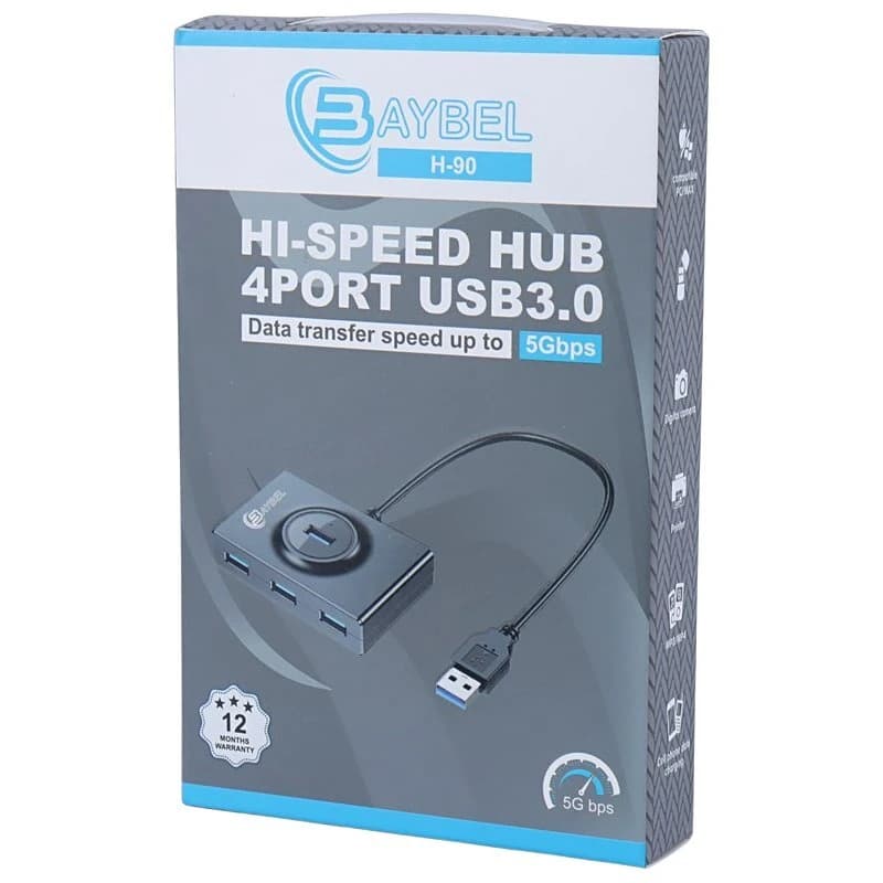 هاب 4 پورت USB 3.0 بایبل H-90 — تصویر ۵