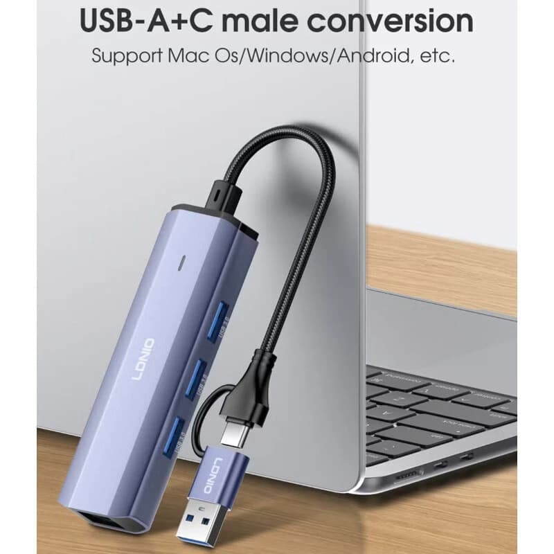 هاب 4 پورت Type-C / USB3.0 الدینیو DS-124UC — تصویر ۷