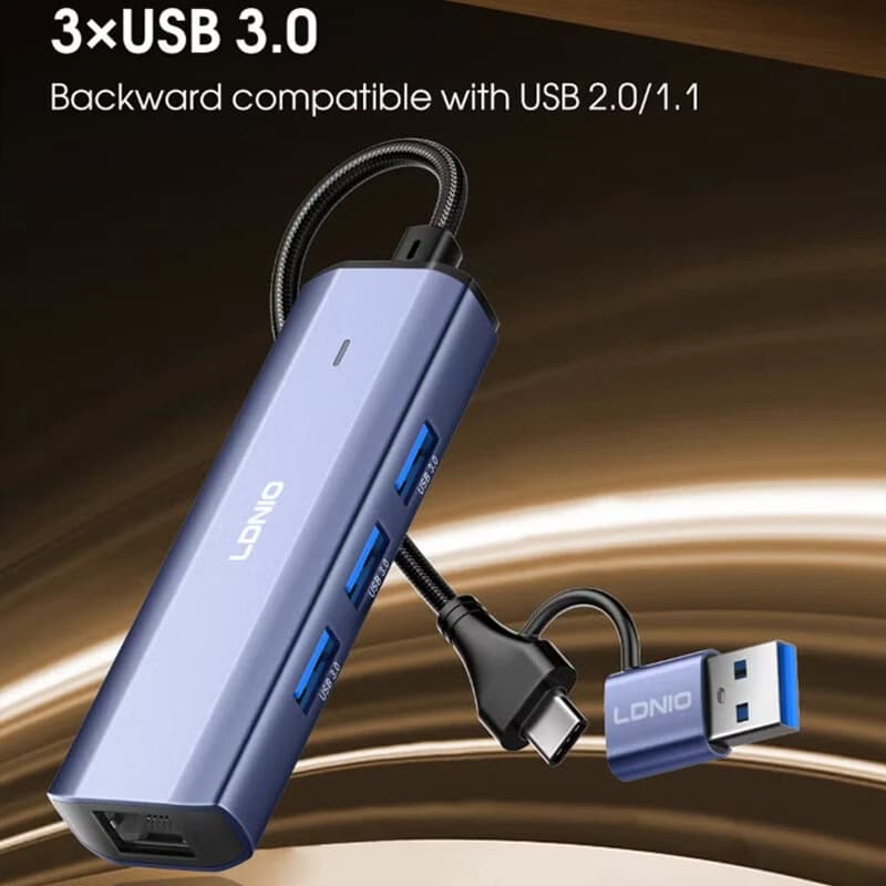 هاب 4 پورت Type-C / USB3.0 الدینیو DS-124UC — تصویر ۵