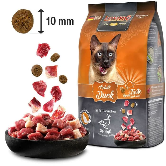 غذای خشک گربه بالغ لئوناردو اردک 7.5 کیلوگرم — تصویر ۲