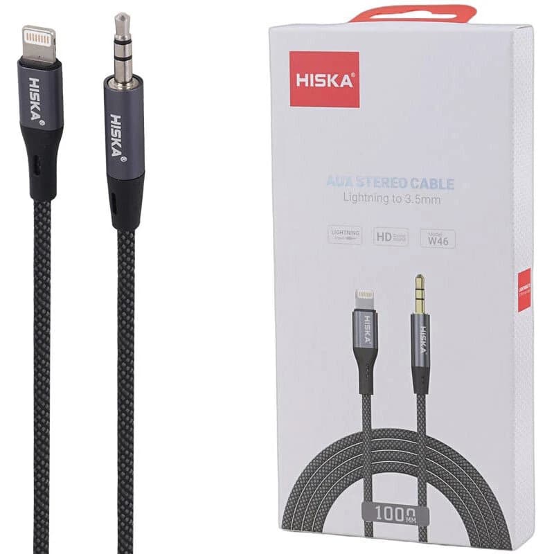 کابل تبدیل Lightning به AUX هیسکا W46 طول 1 متر
