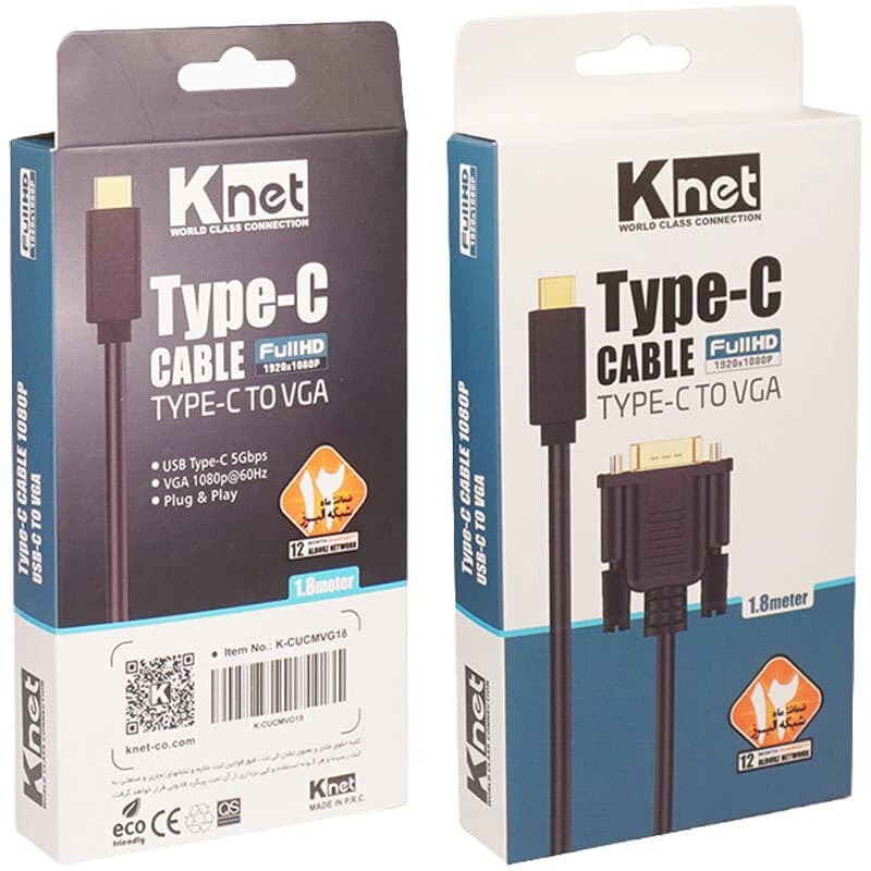 کابل تبدیل Type-C به VGA کی نت K-CO30 طول 1.8 متر — تصویر ۴