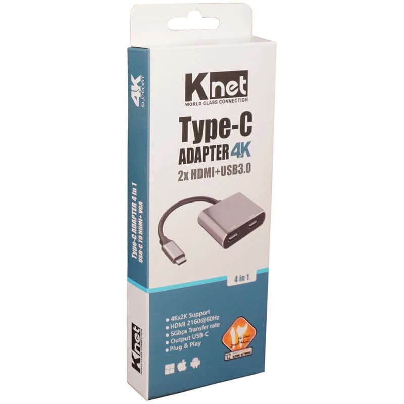 تبدیل Type-C به HDMI/Type-C/USB3.0 کی نت K-CO18 — تصویر ۵