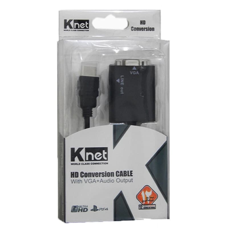 تبدیل HDMI به VGA کی نت K-CO72 + کابل صدا — تصویر ۲