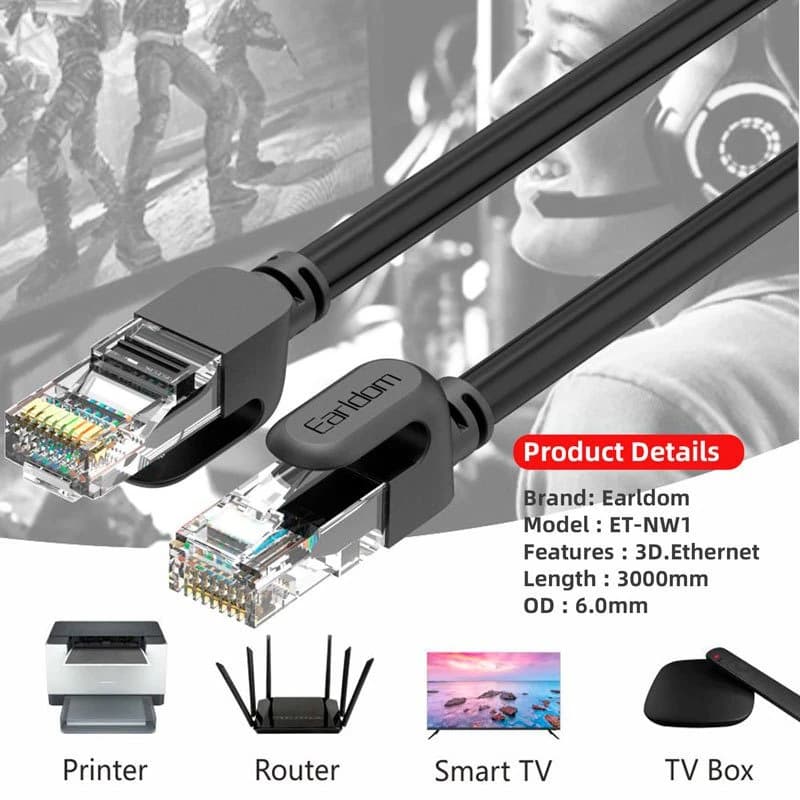 کابل شبکه Earldom ET-NW1 Cat6 3m — تصویر ۵