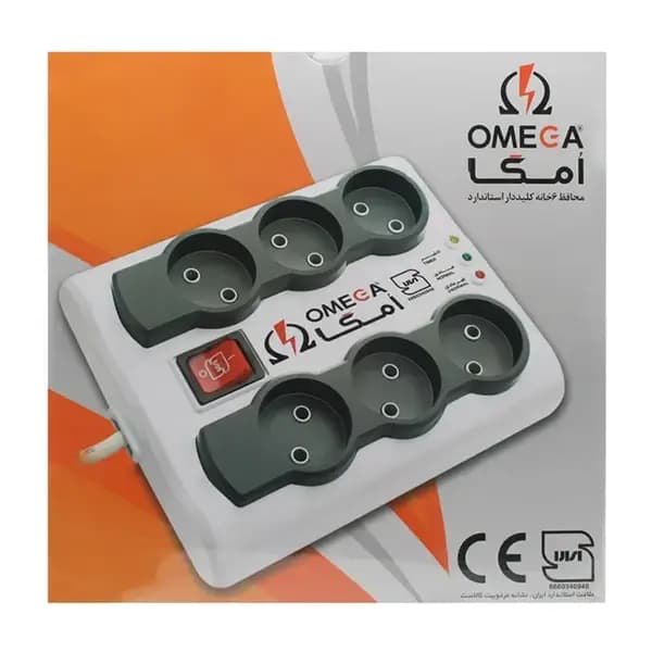 محافظ برق 6 خانه 3 متر P6000 امگا (OMEGA) — تصویر ۲