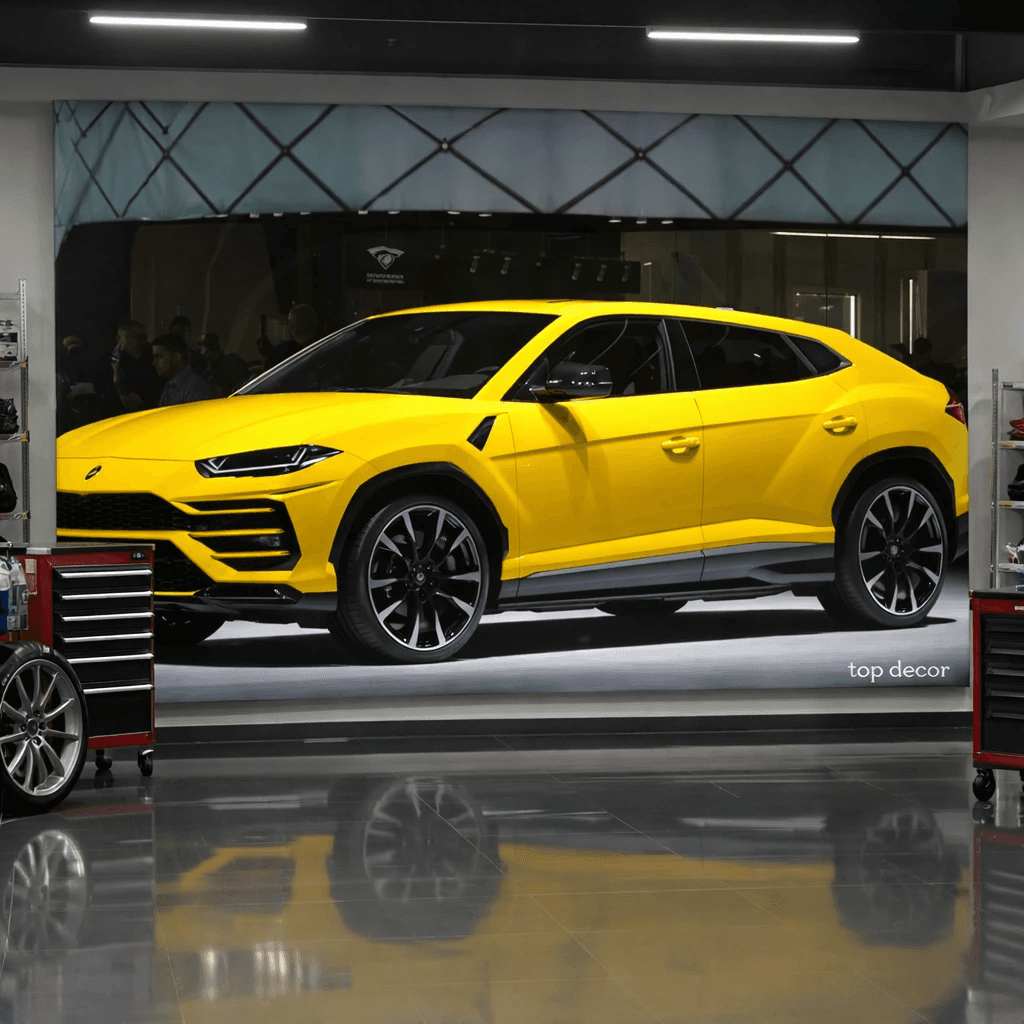 پوستر دیواری سه‌بعدی شاسی‌بلند اسپرت لوکس – طرح SUV مدرن زرد — تصویر ۲