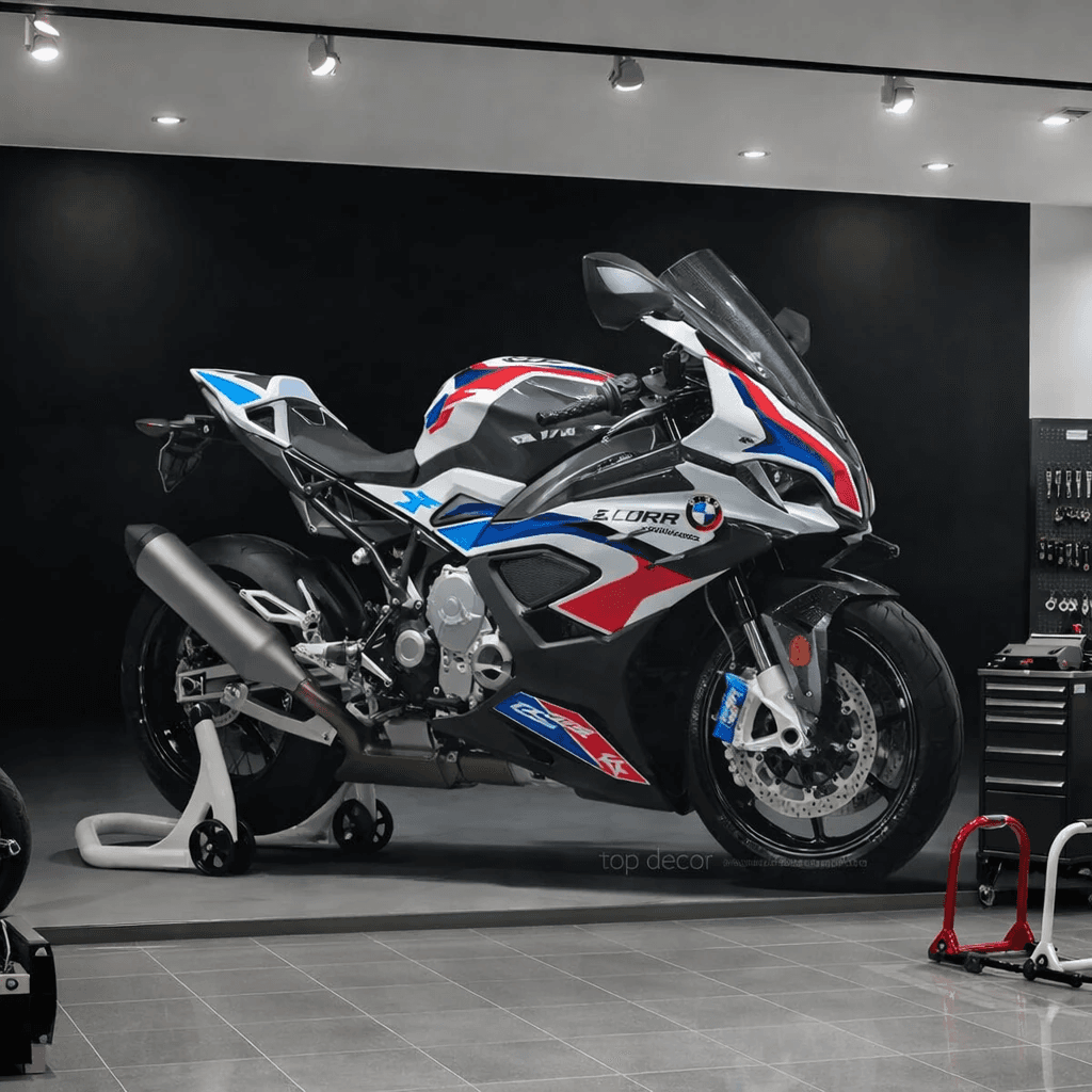 پوستر دیواری سه‌بعدی موتور اسپرت BMW S1000RR طرح مسابقه‌ای M-Sport — تصویر ۲