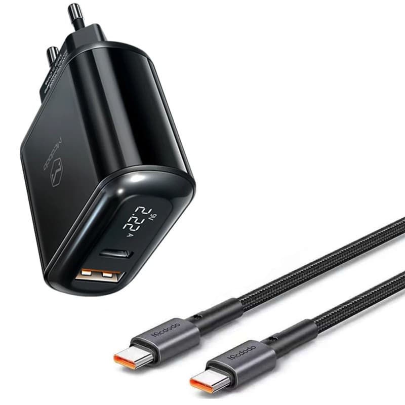 شارژ فست 2پورت مک دودو مدل LCH-717 QC3.0 PD 3A 20W با کابل Type-C — تصویر ۲