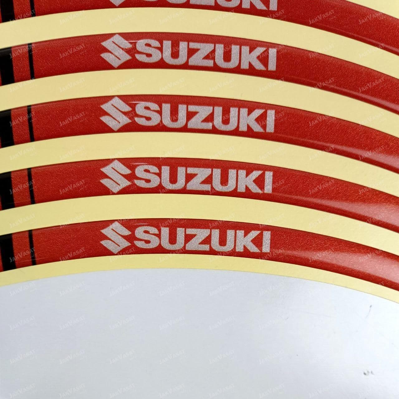 برچسب دور رینگ موتورسیکلت سوزوکی suzuki قرمز — تصویر ۲