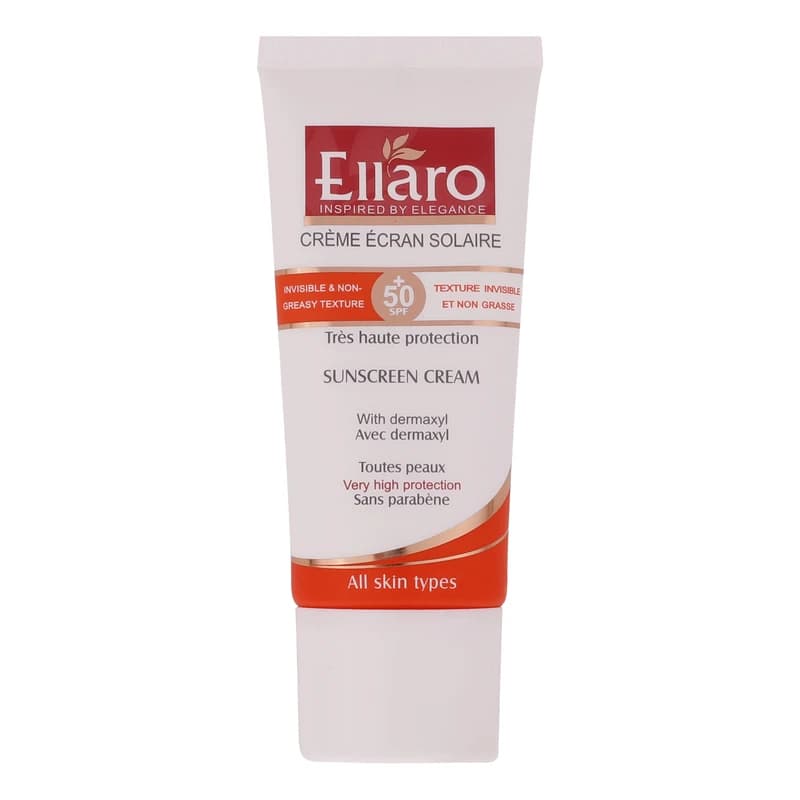 کرم ضد آفتاب SPF50 بدون رنگ مناسب انواع پوست الارو 50 میل