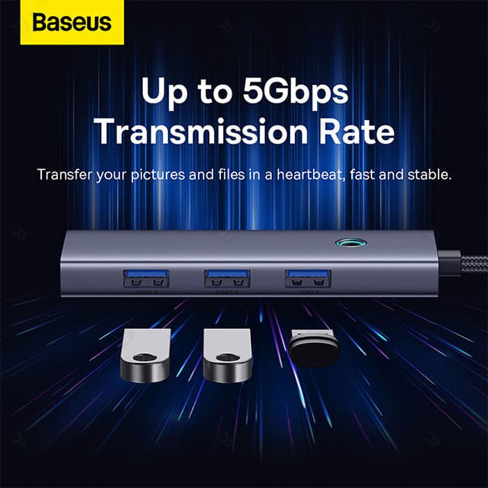 هاب 5 پورت Type-C به 3.0 USB و HDMI بیسوس مدل B00052809813 — تصویر ۶