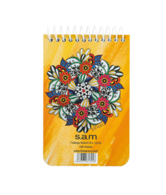 دفتر یادداشت sam مدل سیمی عمودی خط دار سایز 12*8 — تصویر ۵