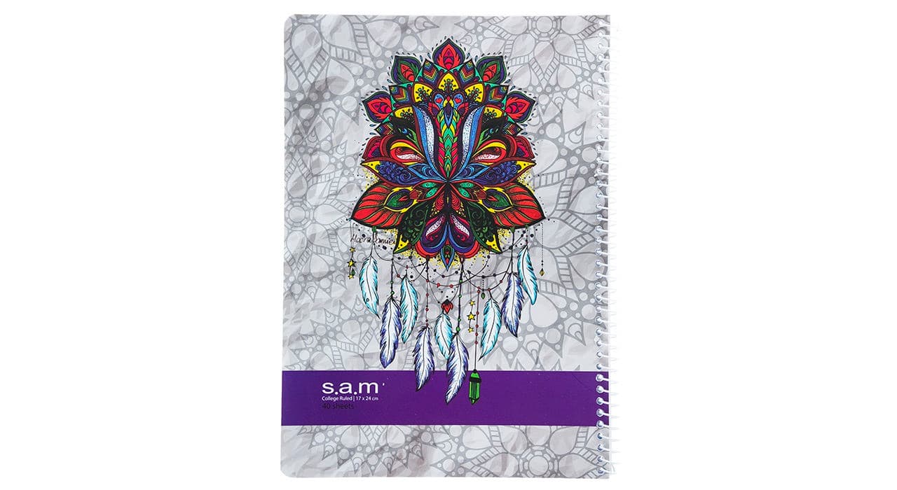 دفتر 80 برگ sam مدل سیمی خط دار کلاسیک