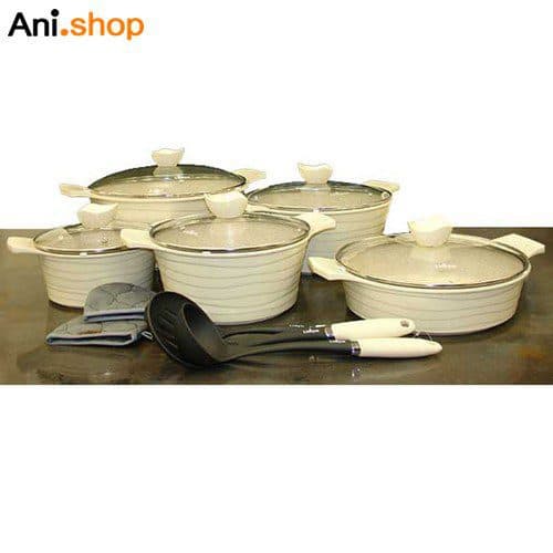 سرویس قابلمه 16 پارچه کرم گرانیتی لاین مدل UN-7883 کد 225