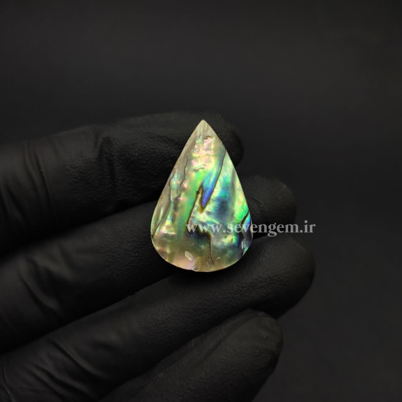 نگین صدف آبالون تراش اشکی (کد42) — تصویر ۲