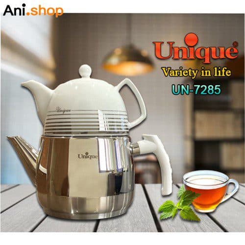 کتری استیل تکدسته با قوری چینی مدل UN-7285 کد 128