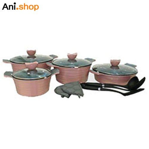 سرویس قابلمه 11 پارچه رز گلد لاین مدل UN-7723 کد 243 — تصویر ۲