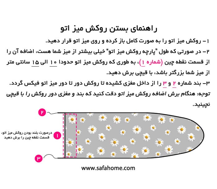 روکش میز اتو طرح برگ ریز — تصویر ۵