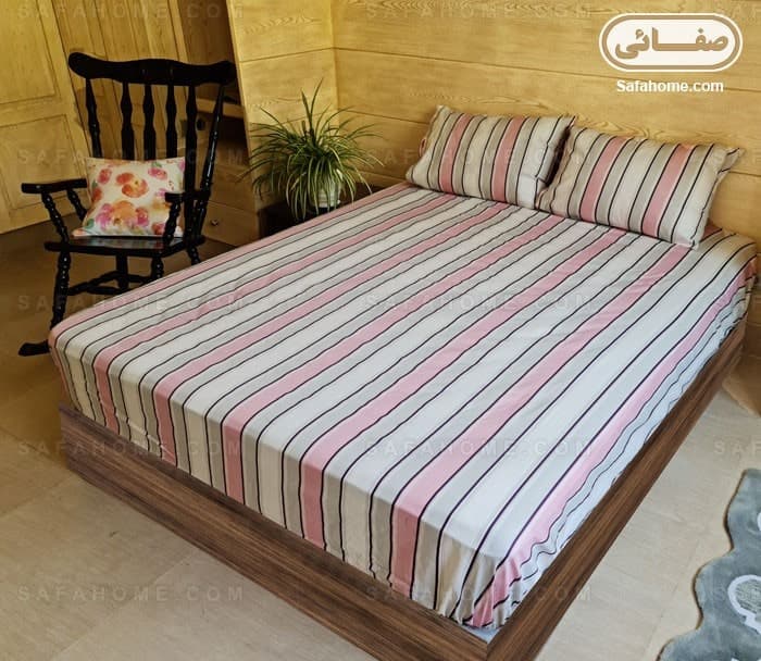 ست ملحفه روانداز ساتن پنبه طرح ارکید — تصویر ۵
