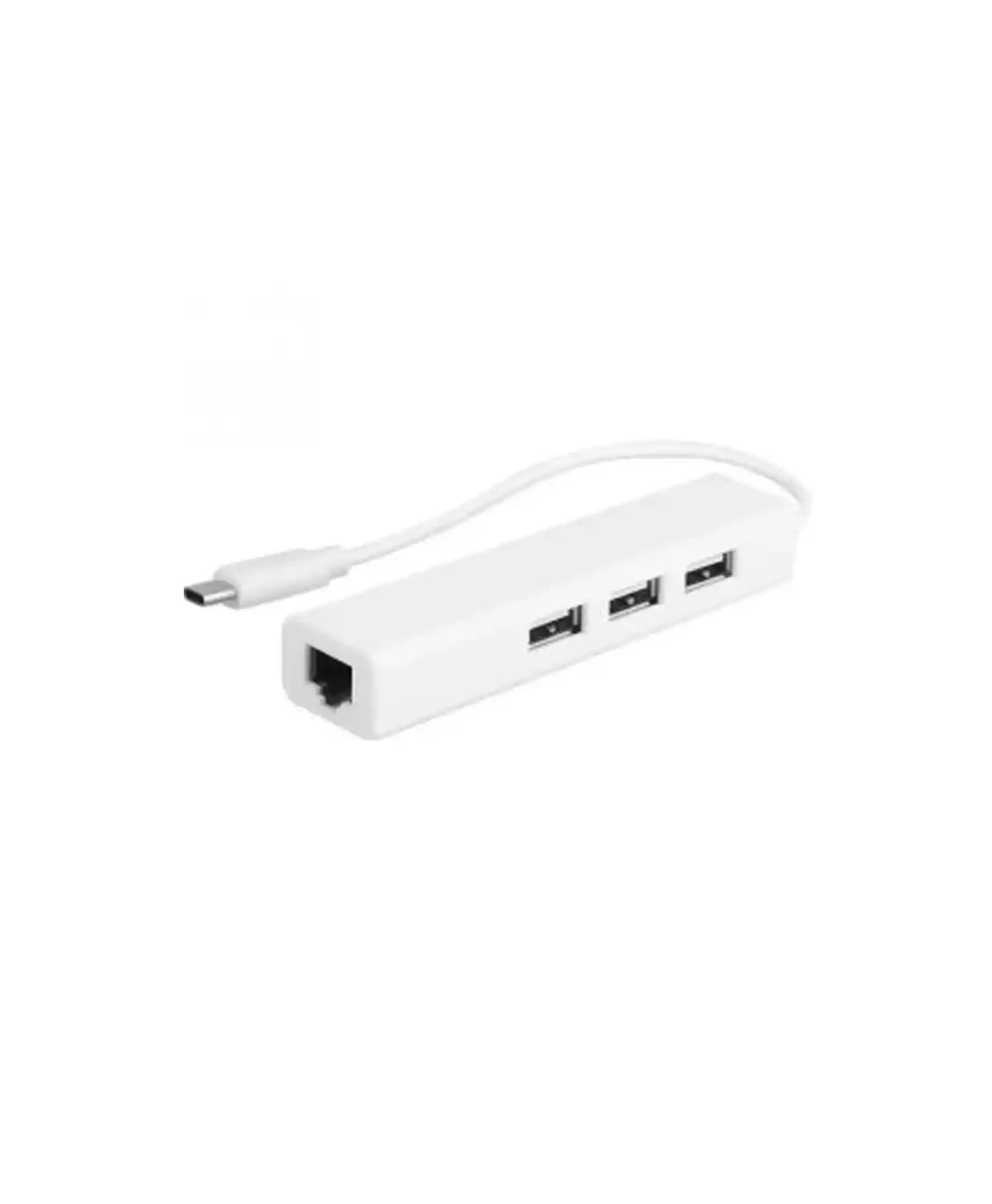 هاب 4 پورت تبدیل Type C به Usb و Lan رویال — تصویر ۲