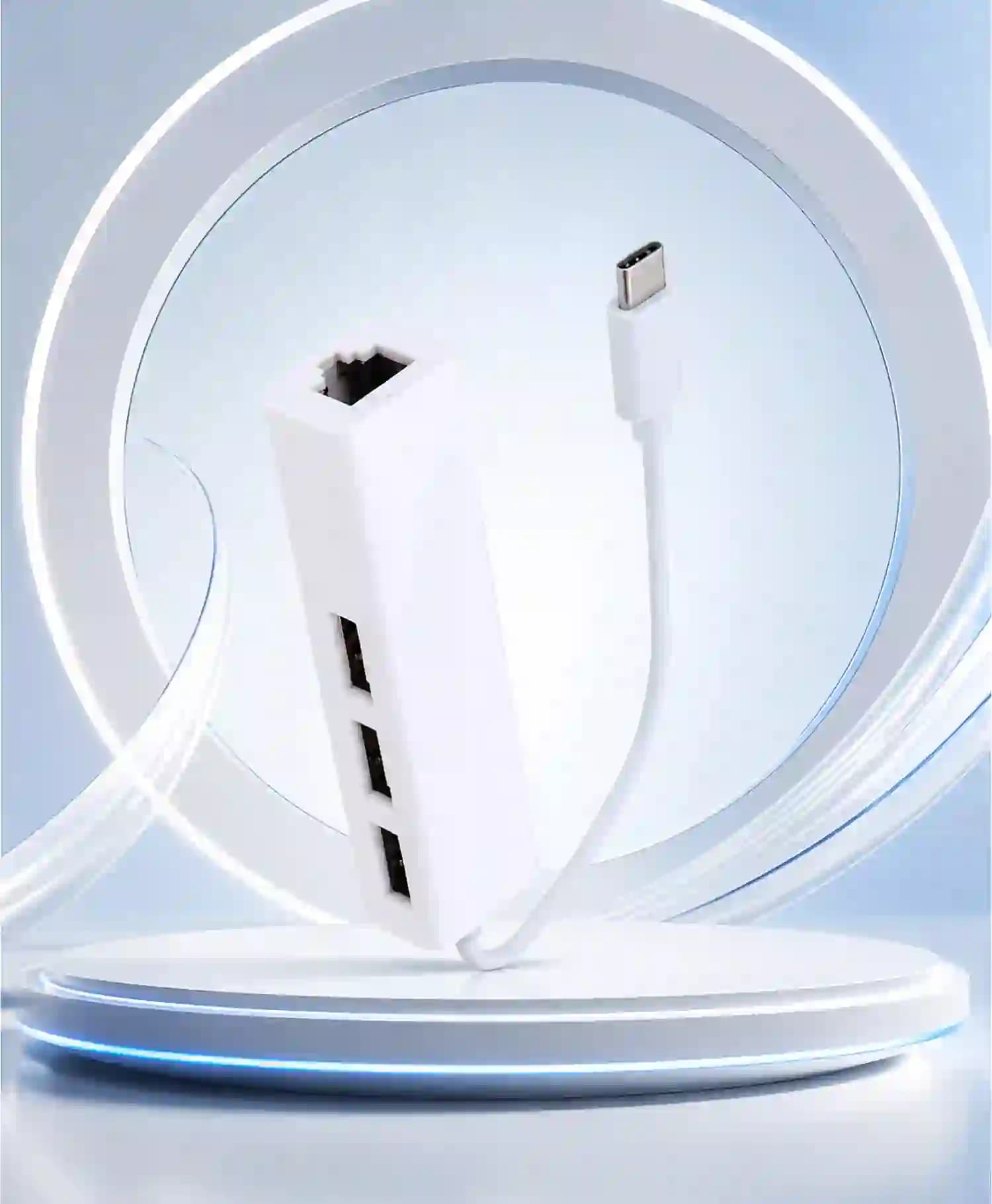 هاب 4 پورت تبدیل Type C به Usb و Lan رویال — تصویر ۴