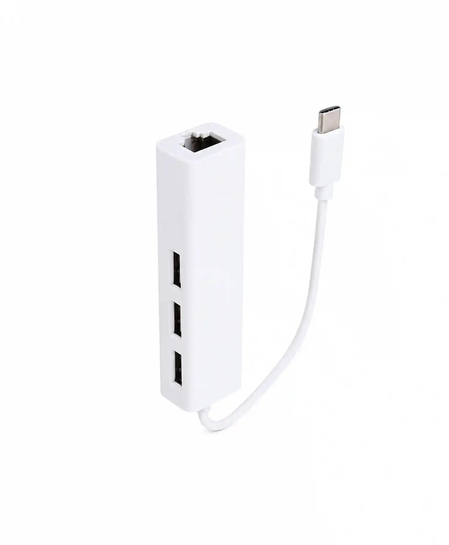 هاب 4 پورت تبدیل Type C به Usb و Lan رویال
