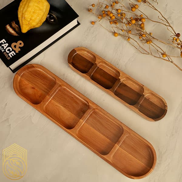ظرف اردوخوری چوبی 4 قسمتی (4 خانه) کد sh13