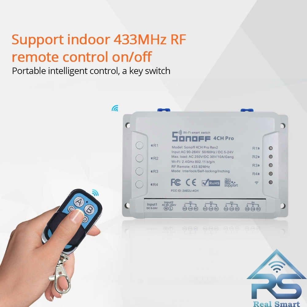رله چهار کانال Sonoff-4ch-PRO-R2 با قابلیت اتصال ریموت کنترل — تصویر ۳