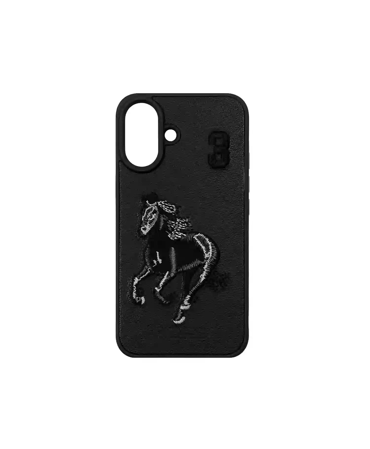 قاب پولو طرح برجسته اسب مشکی گوشی موبایل Iphone 16