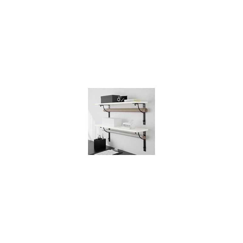 شلف ديواری سفيد و مشكی ايكيا EKBY HEMNES