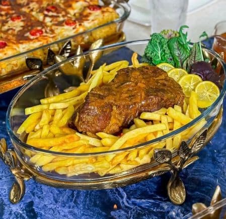 سرویس سوفله خوری 4 تایی برگ طلایی — تصویر ۳